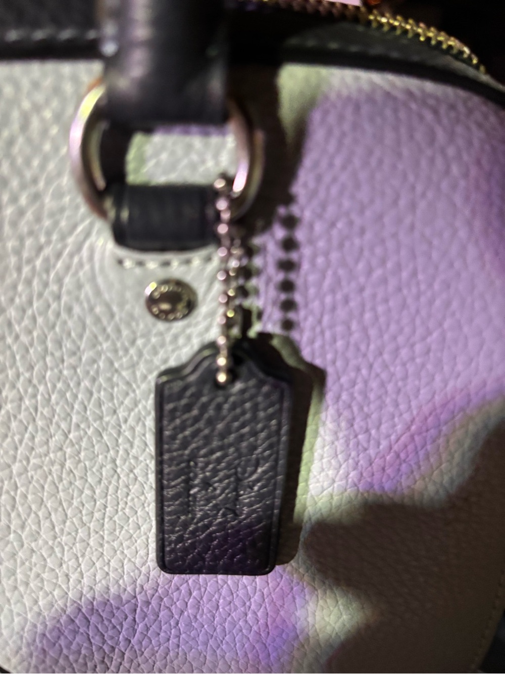 Coach White/grayish Leather Dome Satchel with Ursula Illustration - Picture 6 of 6